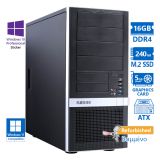 OEM Extra Tower Xeon W-2123(4-Cores)/16GB DDR4/240GB M.2 SSD/Nvidia 5GB/DVD/10P Grade A+ Workstation