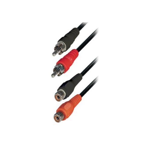1.5m M / F  2RCA Plug To 2RCA Jack Nickel Well CABLE-451-BW