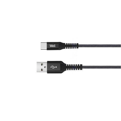 Καλώδιο USB 2.0 σε Type-C Φόρτισης – Data 1m 5A Μαύρο Well CABLE-USB / USBC-1BK501-WL