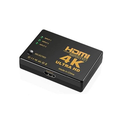 Hdmi Switch 3 In 1 Out 4K Ultra HD w / Remote Control SWHDMI4k