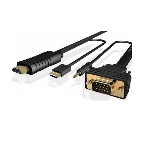 Καλώδιο VGA M με ήχο σε HDMI M 1.8m Well CABLE-VGA / A-HDMI-1.8BK-WL