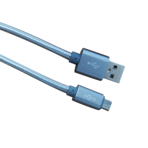 Καλώδιο Φόρτισης – Data Micro USB 2m  2.4A Μαύρο / Ασημι  S-51