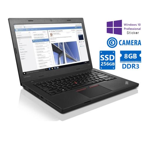 Lenovo ThinkPad L460 i5-6300U/14"/8GB DDR3/256GB SSD/No ODD/Camera/10P Grade A Refurbished Laptop