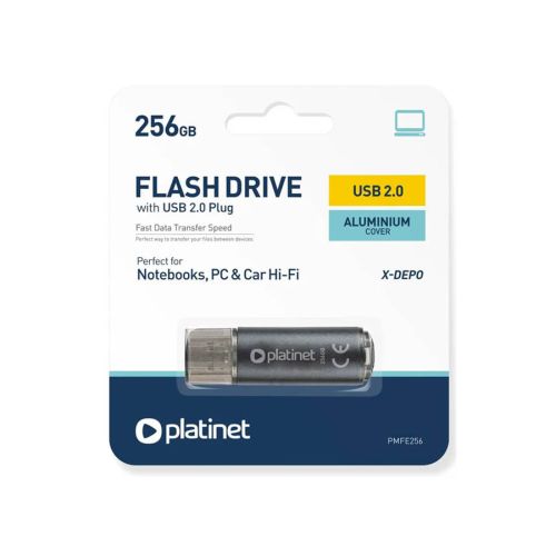 PLATINET USB 2.0 X-DEPO  Flash Disk 256GB μαύρο PMFE256