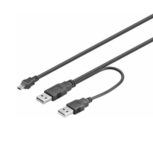 Καλώδιο USB 2.0×2 Male σε mini USB Male 5Pin 0.6M