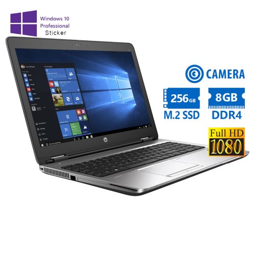 HP ProBook 650G2 i5-6200U/15.6"FHD/8GB DDR4/256GB M.2 SSD/DVD/Camera/10P Grade A Refurbished Laptop