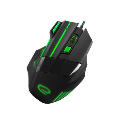 Wolf Gaming mouse ενσύρματο μαύρο / πράσινο 7 Keys 2400dpi EGM201
