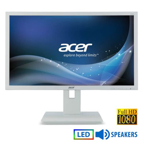 Used (A-) Monitor B246HL LED / Acer / 24″FHD / 1920×1080 / Wide / White / w / Speakers / Grade A- / D-SUB & DVI-D