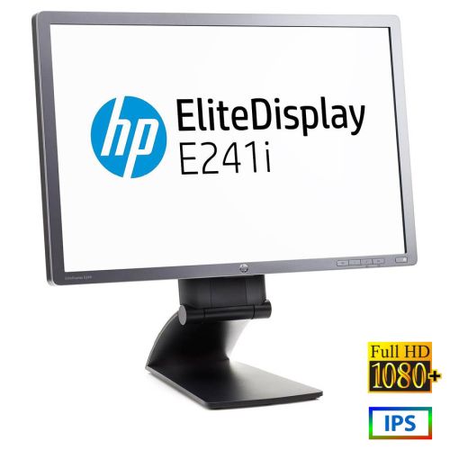 Used (A-)Monitor E241i IPS LED / HP / 24″FHD / 1920×1200 / Wide / Silver / Black / Grade A- / D-SUB & DVI-D & DP & U