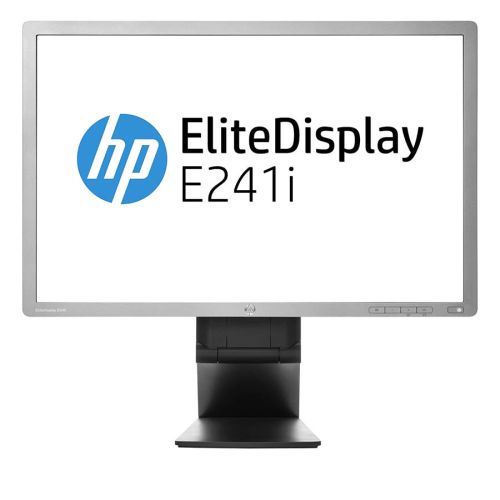Used (A-)Monitor E241i IPS LED / HP / 24″FHD / 1920×1200 / Wide / Silver / Black / Grade A- / D-SUB & DVI-D & DP & U
