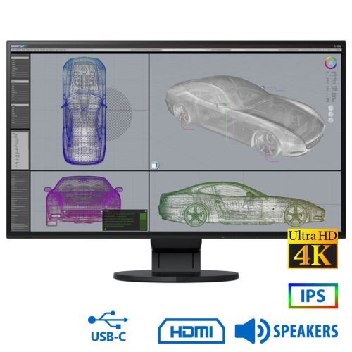 Used Monitor FlexScan EV2785 IPS LED / Eizo / 27″UHD 4k / 3840×2160 / Wide / Black / w / Speakers / DP & HDMI & USB-