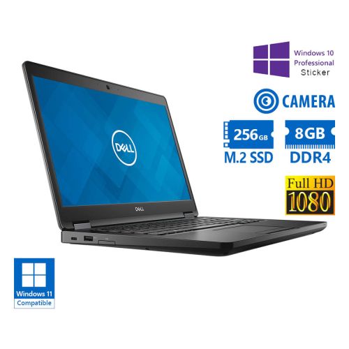 Dell (A-) Latitude 5490 i5-8250U / 14″FHD / 8GB DDR4 / 256GB M.2 SSD / No ODD / Camera / 10P Grade A- Refurbishe