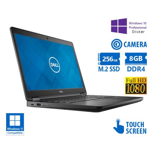 Dell (A-) Latitude 5490 i5-8250U / 14″FHD Touchscreen / 8GB DDR4 / 256GB M.2 SSD / No ODD / Camera / 10P Grade A