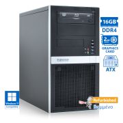 OEM Extra Tower Xeon E-2124(4-Cores)/16GB DDR4/1TB/Nvidia 2GB/DVD/Grade A+ Workstation Refurbished P