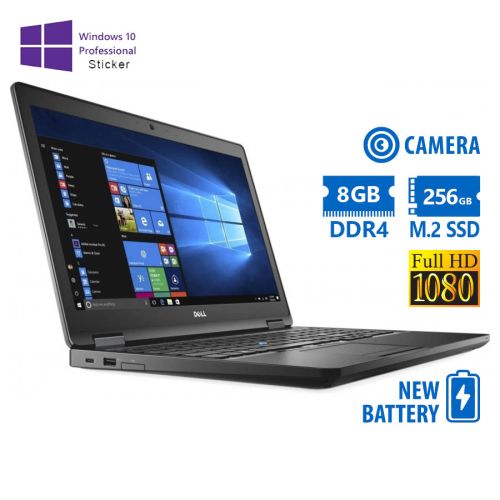 Dell Latitude 5580 i5-7300U / 15.6″FHD / 8GB DDR4 / 256GB M.2 SSD / No ODD / Camera / New Battery / 10P Grade A Re